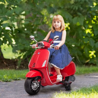 TORMATOR Moto Eléctrica Para Niños De +3 Años Con Licencia Vespa Con Usb Mp3 Luz Led Radio Fm Velocidad 3 Km/h Carga 35kg Rojo TORMATOR Moto Eléctrica Para Niños De +3 Años Con Licencia Vespa Con Usb Mp3 Luz Led Radio Fm Velocidad 3 Km/h Carga 35kg Rojo