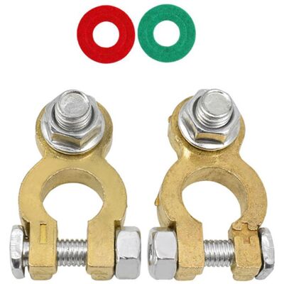 OEM 2 Conectores De Terminales De Batería, Terminales De Batería M8, Terminales De Batería De Bronce Puro Engrosados De Alta Resistencia De 12v/24v, Con Almohadilla Anticorrosión Para Coche, Barco, Motoci OEM 2 Conectores De Terminales De Batería, Terminales De Batería M8, Terminales De Batería De Bronce Puro Engrosados De Alta Resistencia De 12v/24v, Con Almohadilla Anticorrosión Para Coche, Barco, Motoci