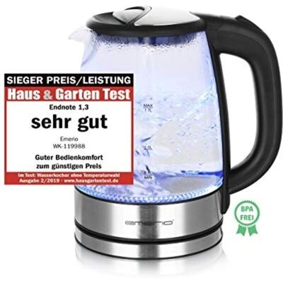 Emerio Wk-119988 Hervidor 1,7 L Negro, Acero Inoxidable 2200 W Emerio Wk-119988 Hervidor 1,7 L Negro, Acero Inoxidable 2200 W