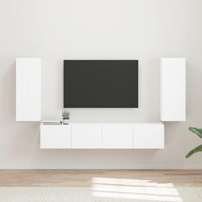 Vidaxl Conjunto De Mueble Para Tv De Pared 4 Uds. Madera De Ingeniería Vidaxl Conjunto De Mueble Para Tv De Pared 4 Uds. Madera De Ingeniería