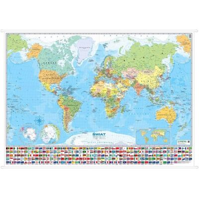 OEM Mapa Político Mural A Escala 1:28.000.000 Con Banderas. Edición 2025. OEM Mapa Político Mural A Escala 1:28.000.000 Con Banderas. Edición 2025.