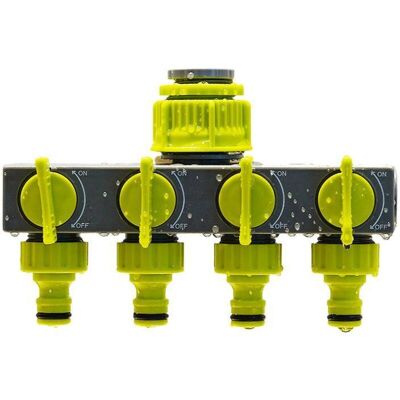OEM Distributeur Tuyau Arrosage - 4 Voies - Robinet Marche Arrêt Indépendant - Pour Jardin Extérieur - 1 Pièce OEM Distributeur Tuyau Arrosage - 4 Voies - Robinet Marche Arrêt Indépendant - Pour Jardin Extérieur - 1 Pièce