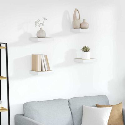 Vidaxl Estante Flotante Pared 4 Uds Mdf Roble Y Blanco 23x23,5x3,8 Cm Vidaxl Estante Flotante Pared 4 Uds Mdf Roble Y Blanco 23x23,5x3,8 Cm
