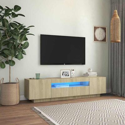 Vidaxl Mueble De Tv Con Luces Led Roble Sonoma 160x35x40 Cm Vidaxl Mueble De Tv Con Luces Led Roble Sonoma 160x35x40 Cm