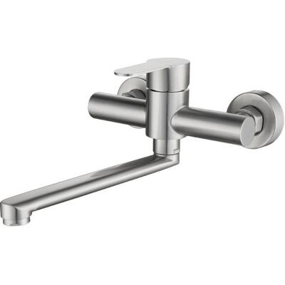 OEM Grifo De Pared Para Cocina - Rotación 360° - Acero Inoxidable 304 - Para Fregadero De Doble Cubeta - Altura 26 Cm - Instalación En Pared Ajustable - 1 Unidad OEM Grifo De Pared Para Cocina - Rotación 360° - Acero Inoxidable 304 - Para Fregadero De Doble Cubeta - Altura 26 Cm - Instalación En Pared Ajustable - 1 Unidad