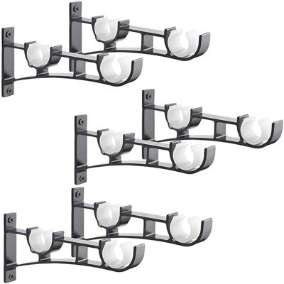 OEM Soporte Para Barra De Cortina - Aluminio - Carga Máxima 50 Kg - Compatible Con Barras De 1 A 3 Cm - Paquete De 6 OEM Soporte Para Barra De Cortina - Aluminio - Carga Máxima 50 Kg - Compatible Con Barras De 1 A 3 Cm - Paquete De 6