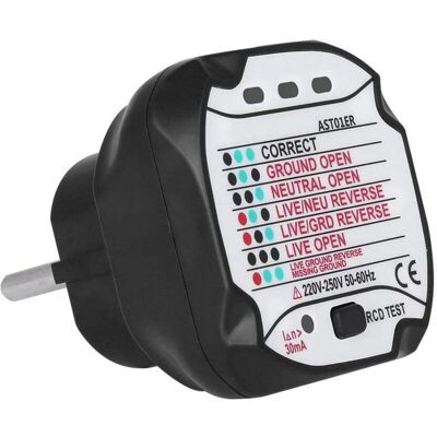 OEM Testeur De Prises - Détecteur Circuit Électrique Automatique - Compatible Prises Ue 220-250 V - Test Gfci Intégré - 1 Pièce OEM Testeur De Prises - Détecteur Circuit Électrique Automatique - Compatible Prises Ue 220-250 V - Test Gfci Intégré - 1 Pièce