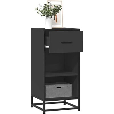 Vidaxl Aparador De Madera De Ingeniería Y Metal Negro 35,5x35x76 Cm Vidaxl Aparador De Madera De Ingeniería Y Metal Negro 35,5x35x76 Cm
