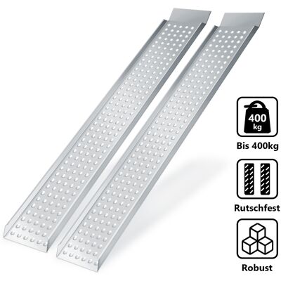 Tolletour Rampa De Carga Juego De 2, De Acero Galvanizado, 160 Cm, Carga Hasta 400 Kg, Rígida, Superficie Perforada Antideslizante, Para Moto, Quad Y Remolque Tolletour Rampa De Carga Juego De 2, De Acero Galvanizado, 160 Cm, Carga Hasta 400 Kg, Rígida, Superficie Perforada Antideslizante, Para Moto, Quad Y Remolque