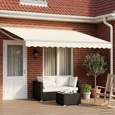Vidaxl Toldo Retráctil Eléctrico Crema Y Blanco 5 X 3 M Vidaxl Toldo Retráctil Eléctrico Crema Y Blanco 5 X 3 M