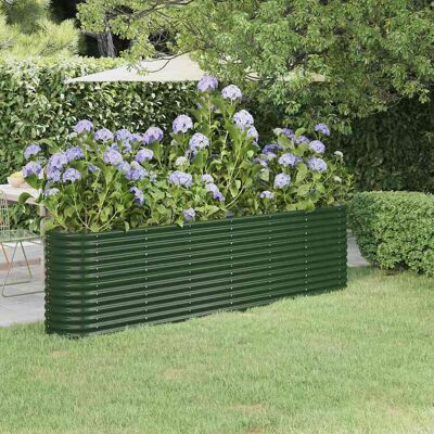 Vidaxl Jardinera Arriate Acero Galvanizado Verde 260x40x68 Cm Vidaxl Jardinera Arriate Acero Galvanizado Verde 260x40x68 Cm