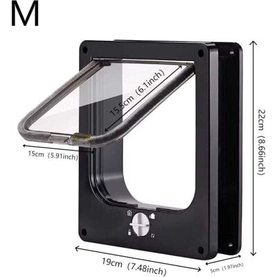 OEM Chatière - 4 Posiciones De Bloqueo Giratorio - Estanca Para Gatos Y Perros Pequeños - 19x22x5 Cm - Negro OEM Chatière - 4 Posiciones De Bloqueo Giratorio - Estanca Para Gatos Y Perros Pequeños - 19x22x5 Cm - Negro