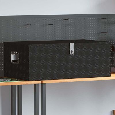 Vidaxl Caja De Almacenaje De Aluminio Negro 100x55x37 Cm Vidaxl Caja De Almacenaje De Aluminio Negro 100x55x37 Cm