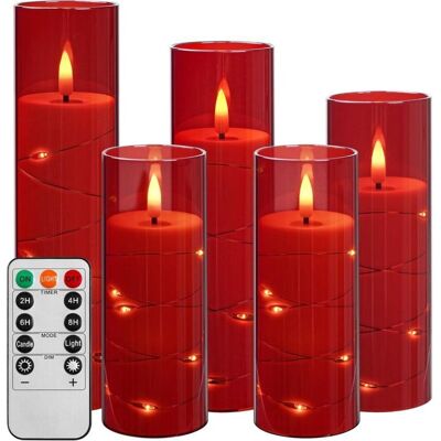 OEM Bougie Led - Guirlande Lumineuse Intégrée - Télécommande Et Minuterie 24 H - Pour Décoration Intérieure Et Extérieure - Lot De 5 OEM Bougie Led - Guirlande Lumineuse Intégrée - Télécommande Et Minuterie 24 H - Pour Décoration Intérieure Et Extérieure - Lot De 5