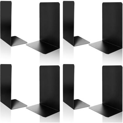 OEM Serre-livres - Metal Negro - 20,6 X 13,5 X 9,4 Cm - Antideslizante Con Goma - Para Escritorio Casa Escuela - Pack De 4 Pares OEM Serre-livres - Metal Negro - 20,6 X 13,5 X 9,4 Cm - Antideslizante Con Goma - Para Escritorio Casa Escuela - Pack De 4 Pares
