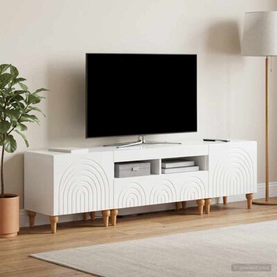 Vidaxl Conjunto De 3 Muebles Para Tv Con Led Blanco Brillante Vidaxl Conjunto De 3 Muebles Para Tv Con Led Blanco Brillante