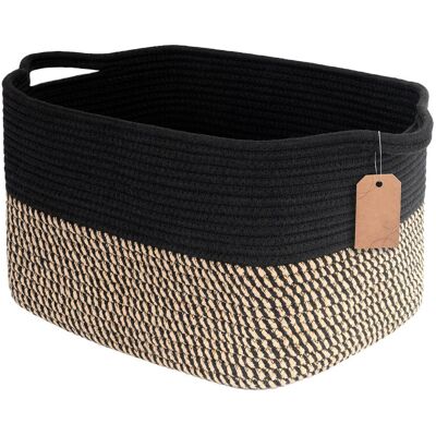 OEM Cesto De Almacenamiento - Algodón Trenzado - 33 X 28 X 23 Cm - Para Estantería Armario Escritorio Habitación Bebé Salón - Unidad OEM Cesto De Almacenamiento - Algodón Trenzado - 33 X 28 X 23 Cm - Para Estantería Armario Escritorio Habitación Bebé Salón - Unidad