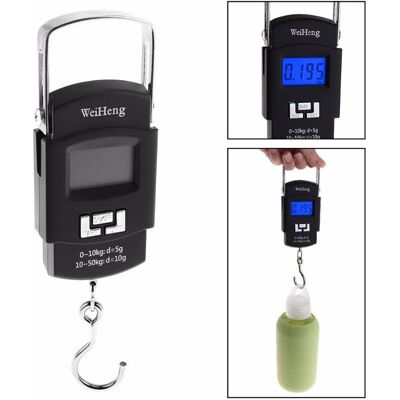 OEM Balanza Portátil - Capacidad 50 Kg - Pantalla Lcd Retroiluminada - Para Equipaje Maletas Verduras Pescado - 1 Unidad OEM Balanza Portátil - Capacidad 50 Kg - Pantalla Lcd Retroiluminada - Para Equipaje Maletas Verduras Pescado - 1 Unidad