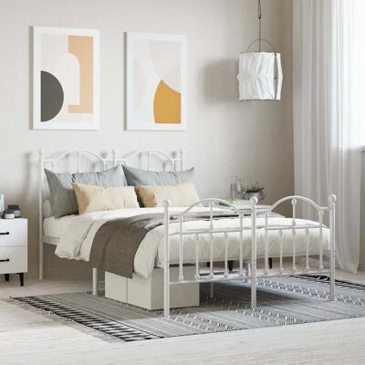 Vidaxl Estructura Cama Sin Colchón Con Estribo Metal Blanco 120x200 Cm Vidaxl Estructura Cama Sin Colchón Con Estribo Metal Blanco 120x200 Cm