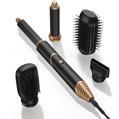 OEM Cepillo De Aire 5 En 1, Secador De Pelo, Cepillo Térmico, Moldeador De Aire, 60.000 Rpm, 1000 W, Set De Accesorios Para Peinar El Cabello Con Aerógrafo, Regalo Para Mujer, Negro/dorado OEM Cepillo De Aire 5 En 1, Secador De Pelo, Cepillo Térmico, Moldeador De Aire, 60.000 Rpm, 1000 W, Set De Accesorios Para Peinar El Cabello Con Aerógrafo, Regalo Para Mujer, Negro/dorado