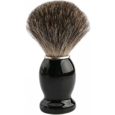 OEM 1 Pc De Brocha De Afeitar - Brocha De Afeitar Con Cerdas Auténticas - Cepillo De Pelo De Tejón Natural Para Un Afeitado Suave - Mango Negro Con Detalles Metálicos OEM 1 Pc De Brocha De Afeitar - Brocha De Afeitar Con Cerdas Auténticas - Cepillo De Pelo De Tejón Natural Para Un Afeitado Suave - Mango Negro Con Detalles Metálicos
