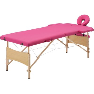 vidaXL Camilla de Masaje Plegable 2 Zonas Rosa - Mesa de Masajes vidaXL Camilla de Masaje Plegable 2 Zonas Rosa - Mesa de Masajes