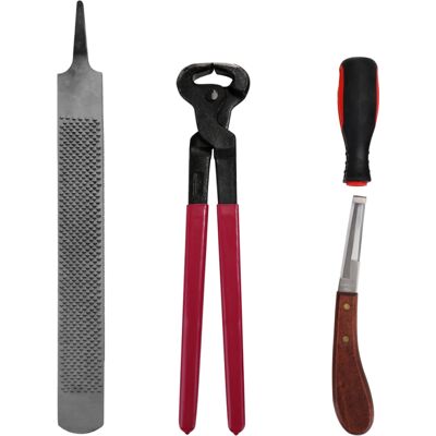 OEM Juego De 4 Alicates Para Herradores, Lima Y Escofina Con Mango, Herramientas Para El Cuidado De Los Cascos De Los Caballos. OEM Juego De 4 Alicates Para Herradores, Lima Y Escofina Con Mango, Herramientas Para El Cuidado De Los Cascos De Los Caballos.