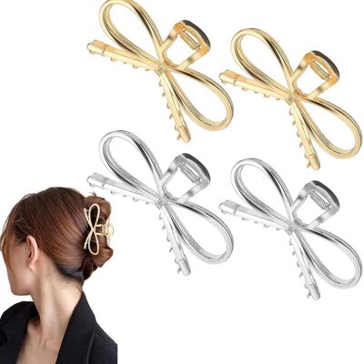 OEM Conjunto De Cuatro Pinzas Para El Cabello Con Lazo De Metal: Adorables Pinzas Con Nudo Que Ofrecen Una Sujeción Firme, Adecuadas Tanto Para Cabello Grueso Como Fino. OEM Conjunto De Cuatro Pinzas Para El Cabello Con Lazo De Metal: Adorables Pinzas Con Nudo Que Ofrecen Una Sujeción Firme, Adecuadas Tanto Para Cabello Grueso Como Fino.