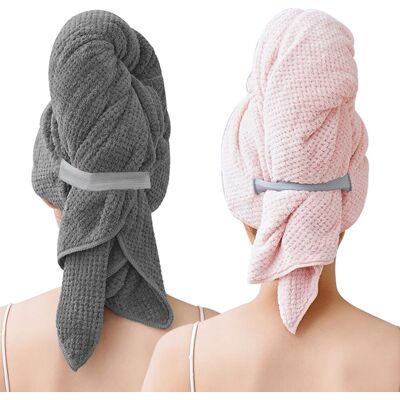 OEM Juego De 2 Toallas Grandes De Microfibra Para Cabello Largo - 103 X 60 Cm - Turbante De Primera Calidad Con Banda Elástica - Secado Rápido - Súper Absorbente - Diseño De Tejido Gofre - Para OEM Juego De 2 Toallas Grandes De Microfibra Para Cabello Largo - 103 X 60 Cm - Turbante De Primera Calidad Con Banda Elástica - Secado Rápido - Súper Absorbente - Diseño De Tejido Gofre - Para