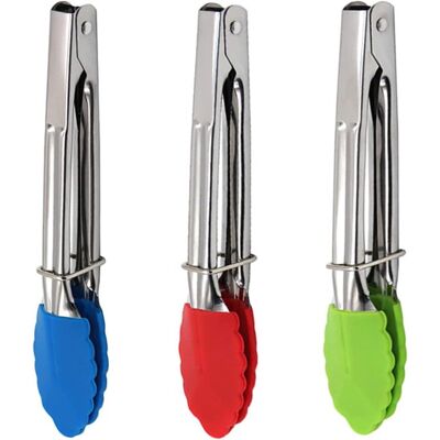 OEM Juego De 3 Pinzas De Cocina Pequeñas, De Acero Inoxidable Con Puntas De Silicona, Resistentes Al Calor. OEM Juego De 3 Pinzas De Cocina Pequeñas, De Acero Inoxidable Con Puntas De Silicona, Resistentes Al Calor.