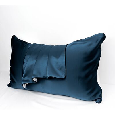 Minkurow Funda De Almohada - 100% Seda De Morera Natural - Para Cabello Y Piel - 19 Mm Seda Por Una Cara - 2 Unidades, Seda, Estándar 48x74cm Azul Marino Minkurow Funda De Almohada - 100% Seda De Morera Natural - Para Cabello Y Piel - 19 Mm Seda Por Una Cara - 2 Unidades, Seda, Estándar 48x74cm Azul Marino