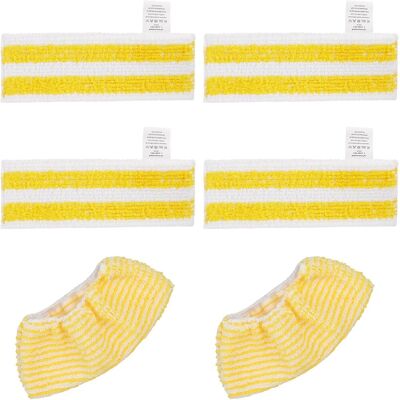 OEM Juego De 6 Paños De Microfibra De Repuesto Compatibles Con Limpiadores A Vapor Karcher Easyfix Sc 1, Sc 2, Sc 3, Sc 4, Sc 5, 4 Paños Y 2 Capotas OEM Juego De 6 Paños De Microfibra De Repuesto Compatibles Con Limpiadores A Vapor Karcher Easyfix Sc 1, Sc 2, Sc 3, Sc 4, Sc 5, 4 Paños Y 2 Capotas