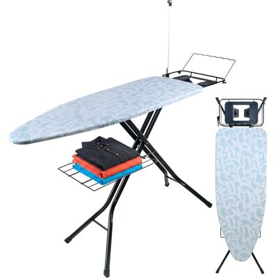 Relaxdays Tabla De Planchar Regulable En 4 Alturas, Superficie 123x46 Cm, Acero, Blanco/menta, 149x46x97 Cm Relaxdays Tabla De Planchar Regulable En 4 Alturas, Superficie 123x46 Cm, Acero, Blanco/menta, 149x46x97 Cm