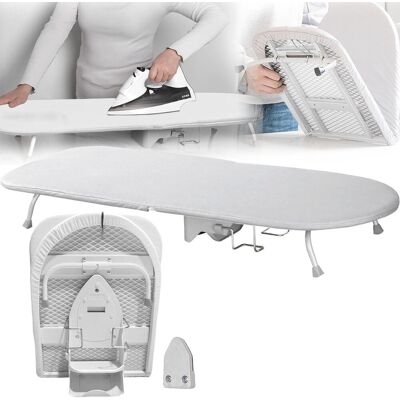 COOCHEER Tabla De Planchar Plegable, Pequeña Tabla De Planchar Plegable Para Planchar Rápido Y Fácil, Marco Hueco Giratorio Con Soporte Para Plancha, Funda De Algodón Lavable Extraíble, 8933 Cm, Color Blanco COOCHEER Tabla De Planchar Plegable, Pequeña Tabla De Planchar Plegable Para Planchar Rápido Y Fácil, Marco Hueco Giratorio Con Soporte Para Plancha, Funda De Algodón Lavable Extraíble, 8933 Cm, Color Blanco
