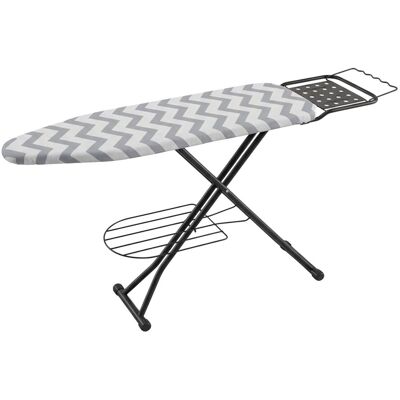 Tabla De Planchar Relaxdays Para Planchas De Vapor 110 X 33 Cm, Regulable, Plegable, Con Soporte, Zigzag, Gris-blanco Tabla De Planchar Relaxdays Para Planchas De Vapor 110 X 33 Cm, Regulable, Plegable, Con Soporte, Zigzag, Gris-blanco