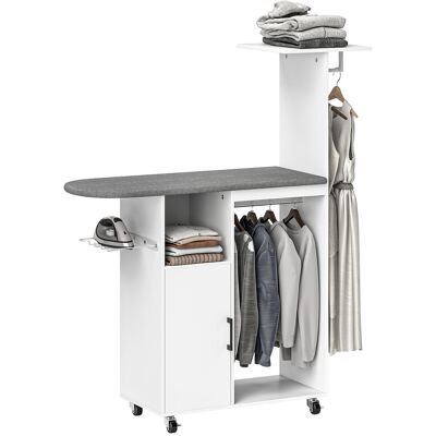 OEM Estación De Planchado Con Ruedas Barra Para Ropa Tabla De Planchar 127,5x43,5x153 Cm Blanco OEM Estación De Planchado Con Ruedas Barra Para Ropa Tabla De Planchar 127,5x43,5x153 Cm Blanco