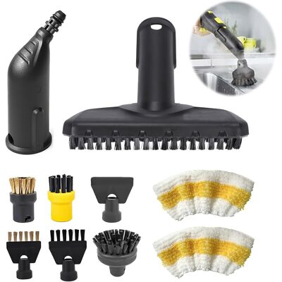OEM Juego De 10 Accesorios Para Limpiador A Vapor Compatible Con Kärcher Sc1 Sc2 Sc3 Sc4 Sc5: Cepillo Redondo, Cepillo Plano, Boquilla Curva, Cepillo De Vapor Manual, Cepillo Redondo Grande Y Funda De Pañ OEM Juego De 10 Accesorios Para Limpiador A Vapor Compatible Con Kärcher Sc1 Sc2 Sc3 Sc4 Sc5: Cepillo Redondo, Cepillo Plano, Boquilla Curva, Cepillo De Vapor Manual, Cepillo Redondo Grande Y Funda De Pañ
