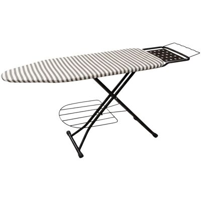 Tabla De Planchar Relaxdays Para Vapor 110x33 Cm, Altura Regulable, Plegable, Con Soporte, A Rayas Gris/blanco Tabla De Planchar Relaxdays Para Vapor 110x33 Cm, Altura Regulable, Plegable, Con Soporte, A Rayas Gris/blanco