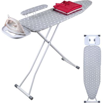 Tabla De Planchar Relaxdays Para Plancha A Vapor, 131 X 33 Cm, Regulable, Plegable, Con Tabla Para Mangas, Blanco/gris Tabla De Planchar Relaxdays Para Plancha A Vapor, 131 X 33 Cm, Regulable, Plegable, Con Tabla Para Mangas, Blanco/gris