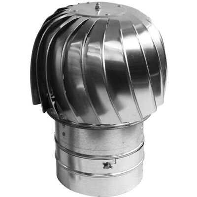 SPIROFLEX Sombrerete De Chimenea De Acero Inoxidable Con Extractor De Aire Giratorio, 200 Mm De Diámetro. SPIROFLEX Sombrerete De Chimenea De Acero Inoxidable Con Extractor De Aire Giratorio, 200 Mm De Diámetro.