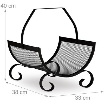 Helloshop26 - Metal firewood basket - Black - Firewood basket Helloshop26 - Metal firewood basket - Black - Firewood basket