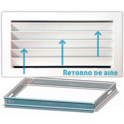 Mundoclima - Rejilla De Ventilación Retorno Blanco + Marco De Montaje 300x300 Mm 300x300 Mm Mundoclima - Rejilla De Ventilación Retorno Blanco + Marco De Montaje 300x300 Mm 300x300 Mm