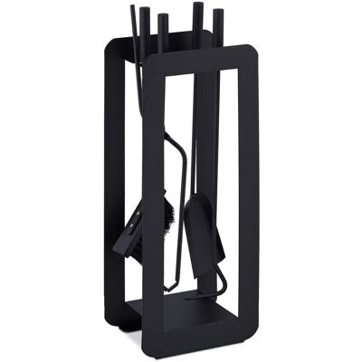 Accesorios Chimenea, Set De 5 Piezas, Atizador, Pala, Escoba, Pinzas Y Soporte, Útiles Estufa, Acero, Negro - Relaxdays Accesorios Chimenea, Set De 5 Piezas, Atizador, Pala, Escoba, Pinzas Y Soporte, Útiles Estufa, Acero, Negro - Relaxdays