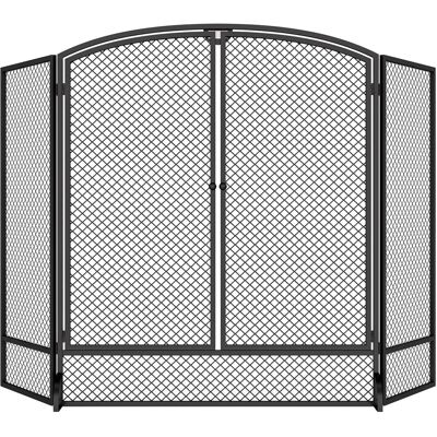 Homcom Salvachispas Para Chimenea Plegable De 3 Paneles Con Doble Puerta, Protector De Chimenea De Metal, Para Hogar, 122x75 Cm, Negro Homcom Salvachispas Para Chimenea Plegable De 3 Paneles Con Doble Puerta, Protector De Chimenea De Metal, Para Hogar, 122x75 Cm, Negro