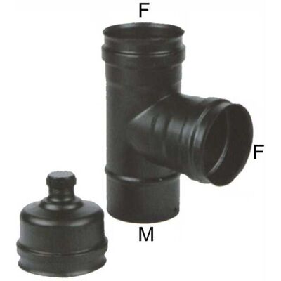 Codo T Inox 8 Mff Tapa Negra Pellet 300 Maral Codo T Inox 8 Mff Tapa Negra Pellet 300 Maral