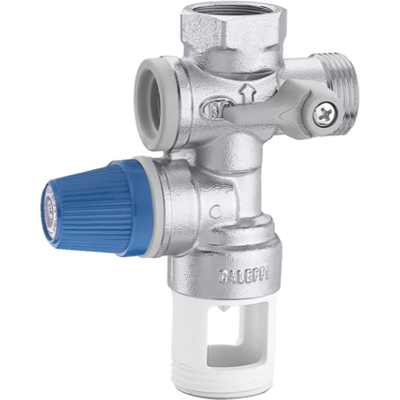 CALEFFI Grupo De Seguridad Vertical Thermador Gsi15 Con Asiento De Acero Inoxidable De 1/2', Cromado CALEFFI Grupo De Seguridad Vertical Thermador Gsi15 Con Asiento De Acero Inoxidable De 1/2', Cromado