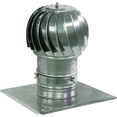 SPIROFLEX Sombrerete De Chimenea De Aluminio Con Extractor De Aire Giratorio De 200 Mm De Diámetro Y Placa De Techo Adicional. SPIROFLEX Sombrerete De Chimenea De Aluminio Con Extractor De Aire Giratorio De 200 Mm De Diámetro Y Placa De Techo Adicional.
