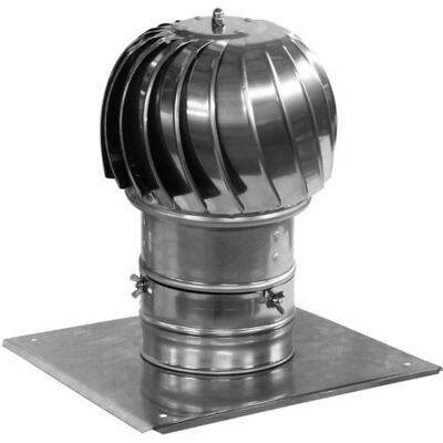 SPIROFLEX Sombrerete De Chimenea De Acero Inoxidable Con Extractor De Aire Giratorio De 300 Mm De Diámetro Y Placa De Techo Adicional. SPIROFLEX Sombrerete De Chimenea De Acero Inoxidable Con Extractor De Aire Giratorio De 300 Mm De Diámetro Y Placa De Techo Adicional.