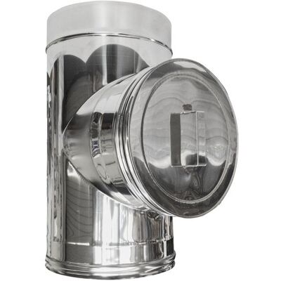 MBM - Elemento de inspección conducto de humos aislado inox dn 150/200 - Inox316 - DN150/200 - Accesorio de chimenea MBM - Elemento de inspección conducto de humos aislado inox dn 150/200 - Inox316 - DN150/200 - Accesorio de chimenea