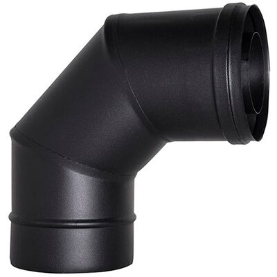 MBM Tubo De Chimenea Coaxial Con Curva De 90° Negro D. 100/150 Ce En Acero 316 Para Estufa De Pellet Made In Italy Uni 1856/2 MBM Tubo De Chimenea Coaxial Con Curva De 90° Negro D. 100/150 Ce En Acero 316 Para Estufa De Pellet Made In Italy Uni 1856/2